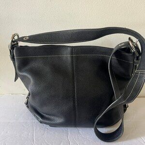 Y2K COACH F15064 DUFFLE CONVERTIBLE PEBBLED LEATHER HOBO BAG BLACK